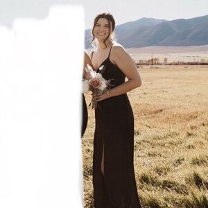 Azazie Vivi Bridesmaid Dress in Black - Size 6